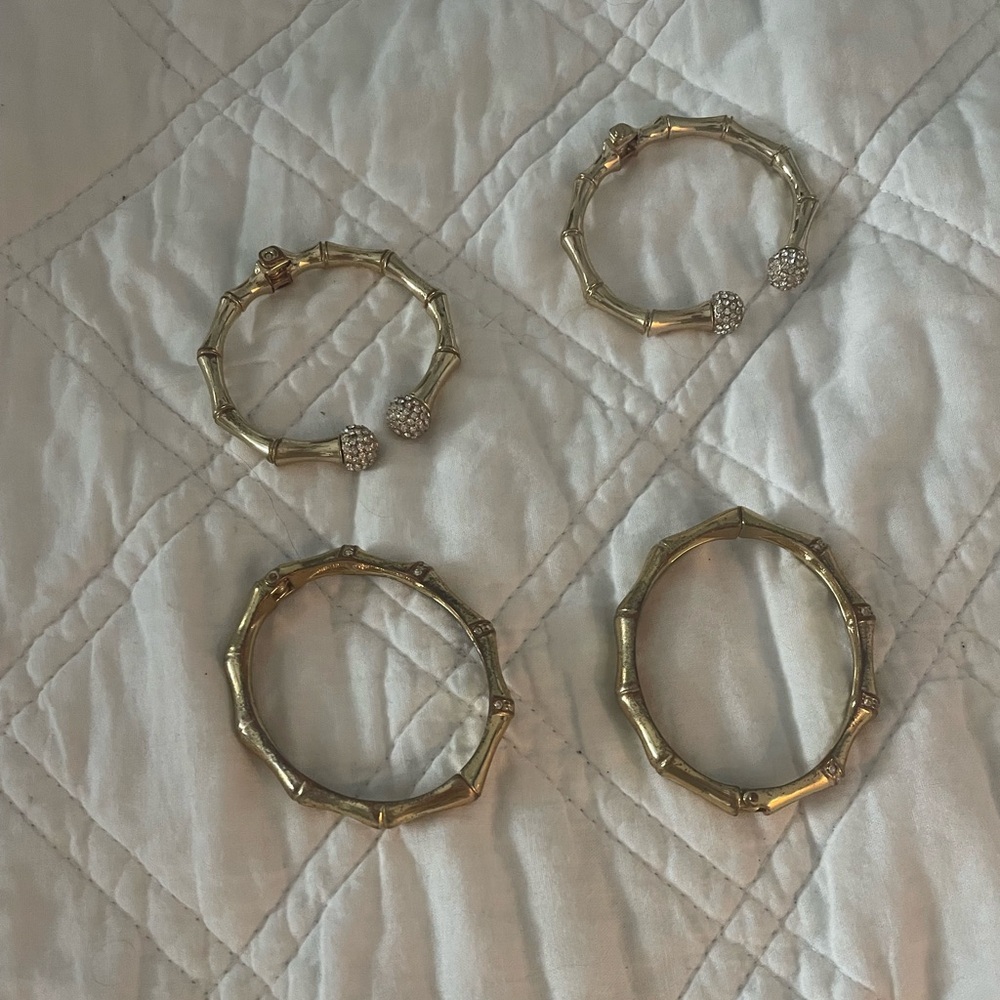 GUC Lilly Pulitzer Gold Bangles set of 4